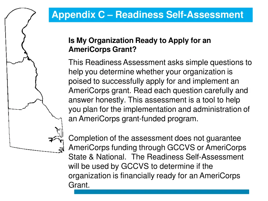 appendix c readiness self assessment