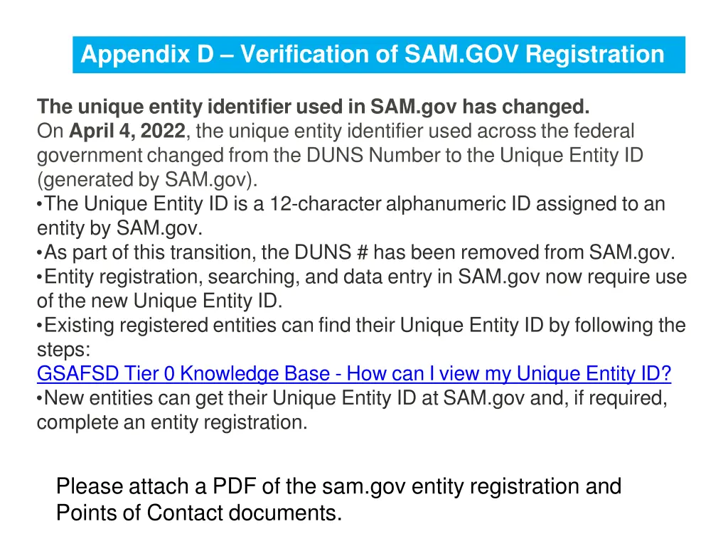 appendix d verification of sam gov registration