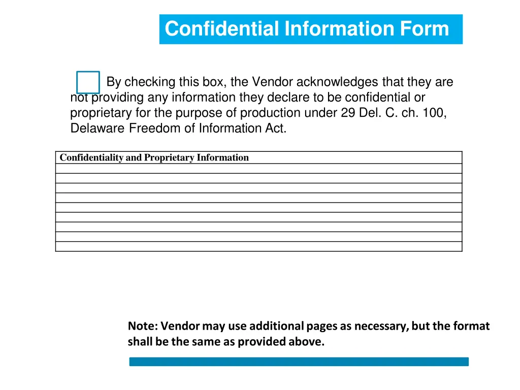 confidential information form