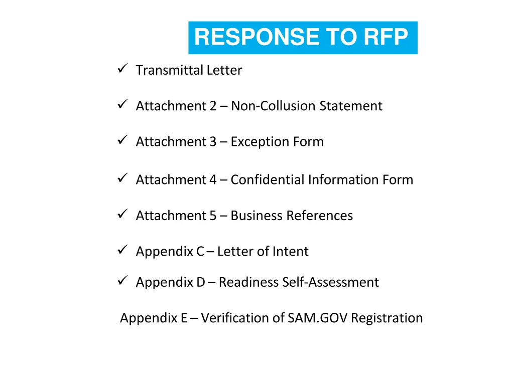 response to rfp 10