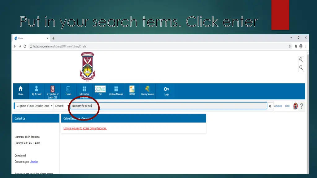put in your search terms click enter