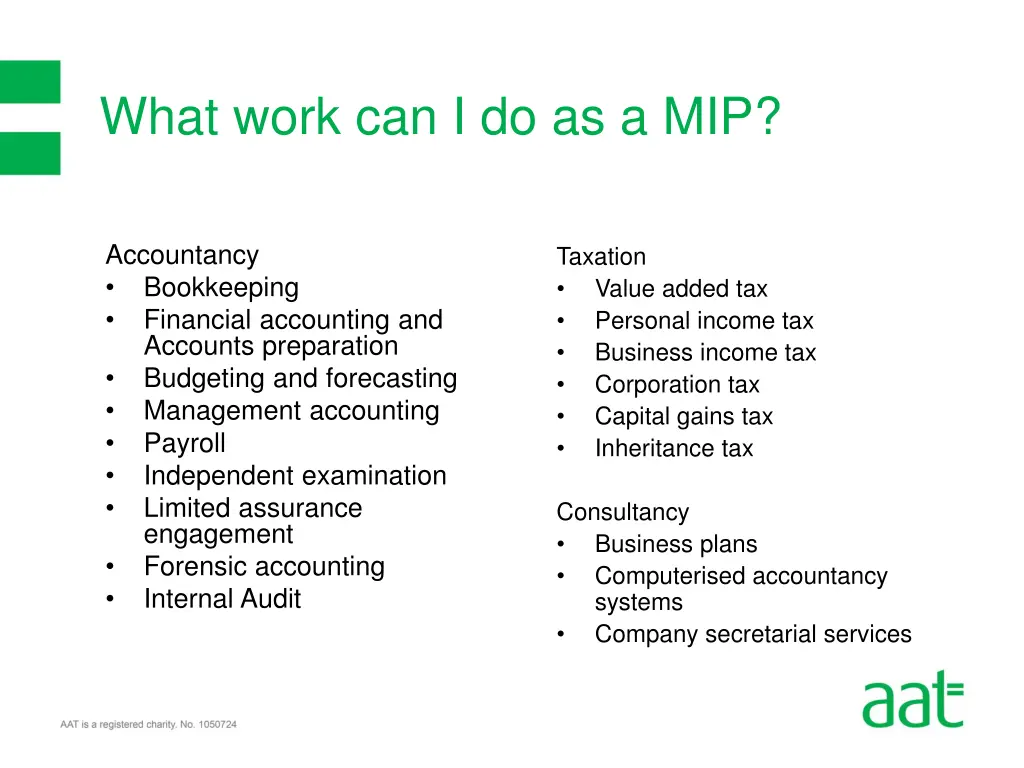 what work can i do as a mip