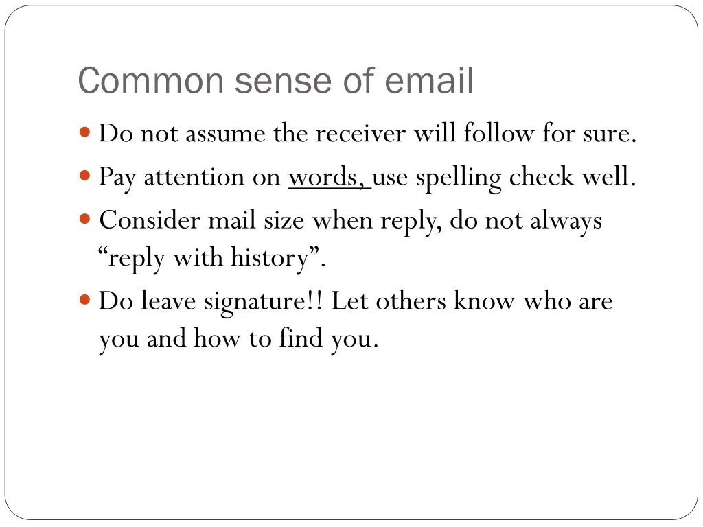 common sense of email