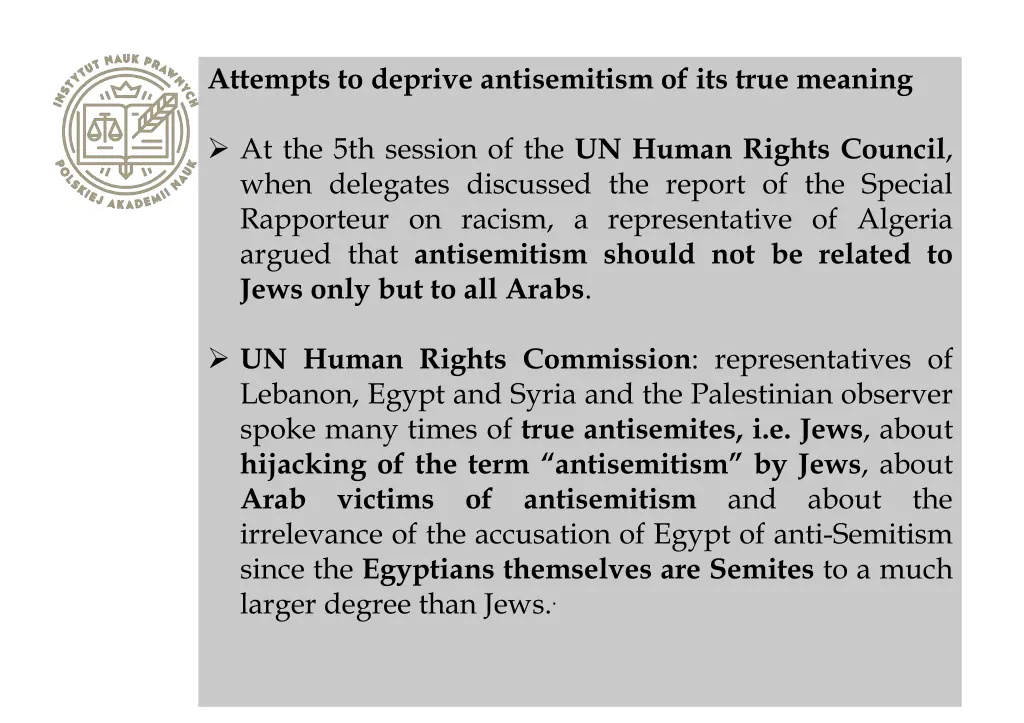 attempts to deprive antisemitism of its true