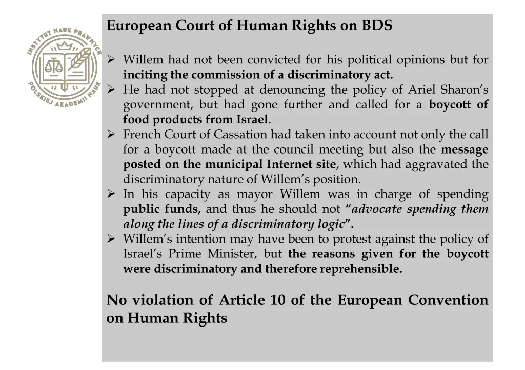 european court of human rights on bds