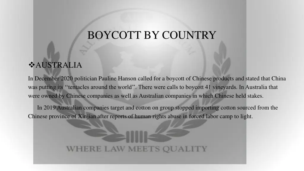 boycott by country