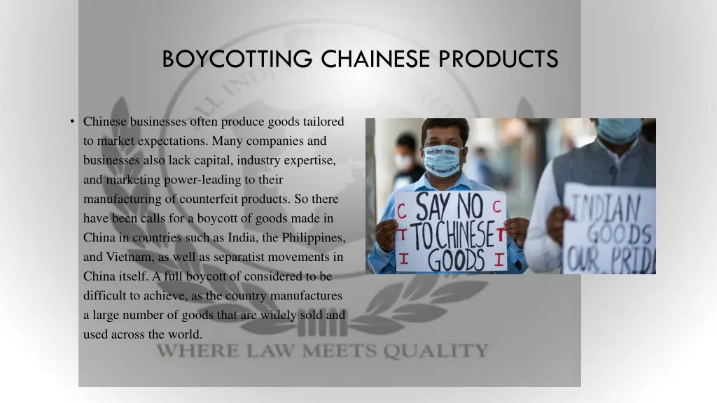 boycotting chainese products