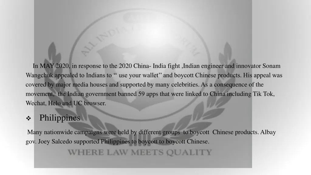 in may 2020 in response to the 2020 china india