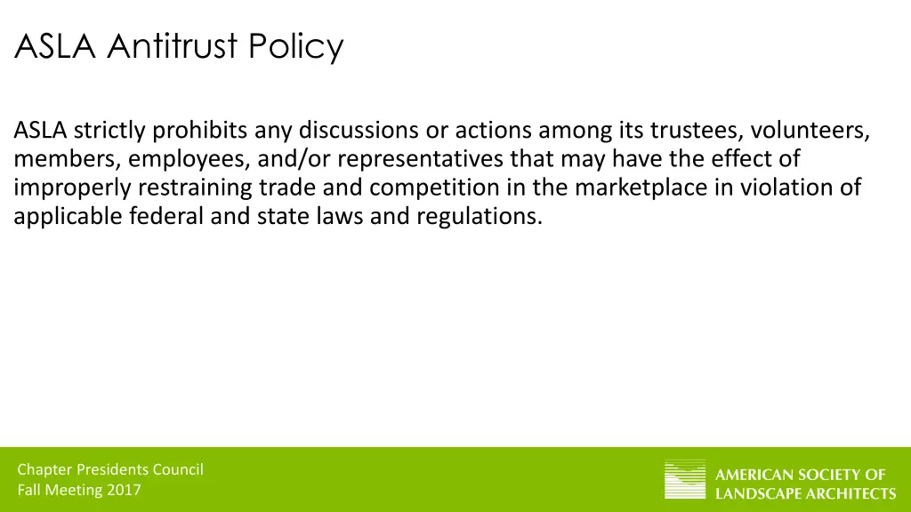asla antitrust policy