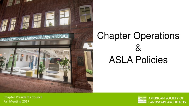 chapter operations asla policies