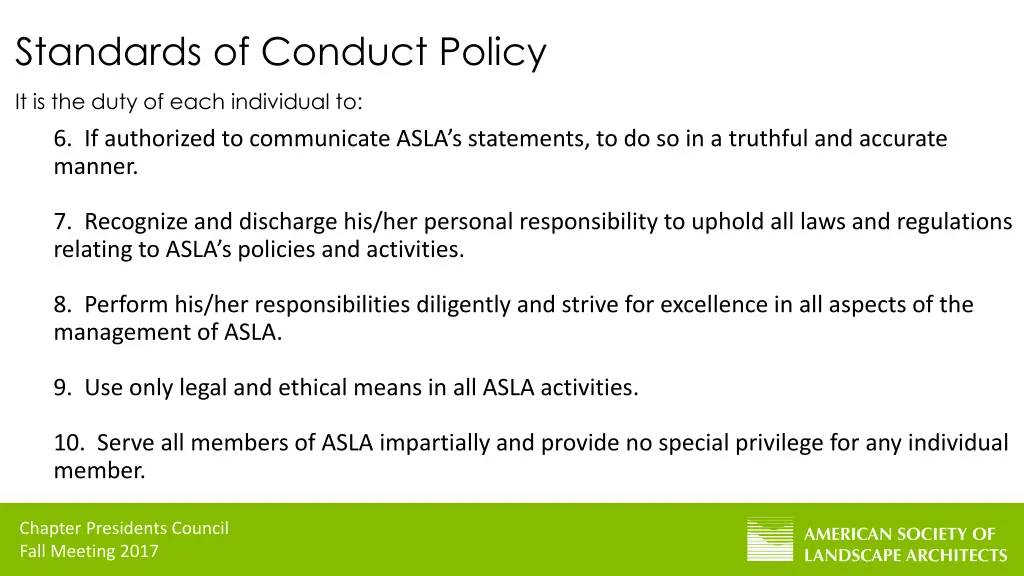 standards of conduct policy 1