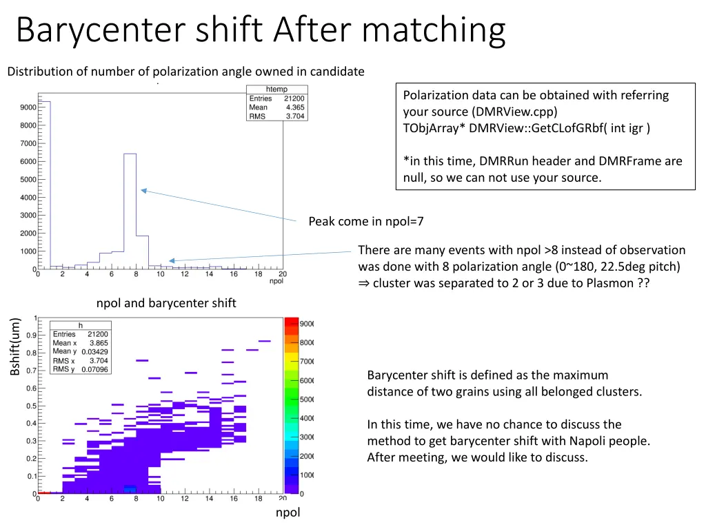 barycenter shift after matching