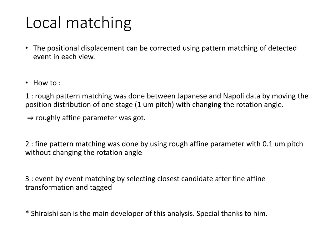 local matching