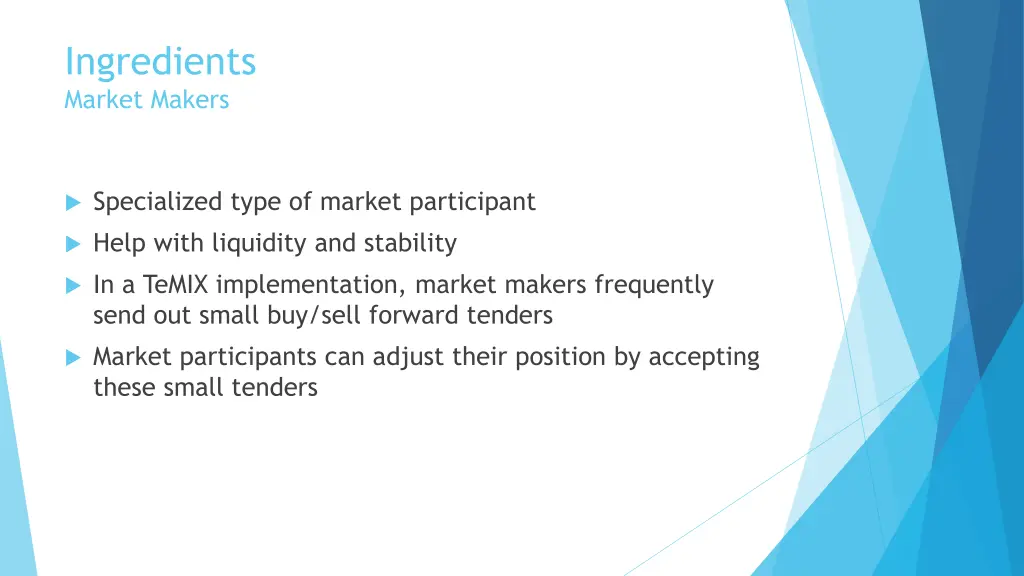 ingredients market makers