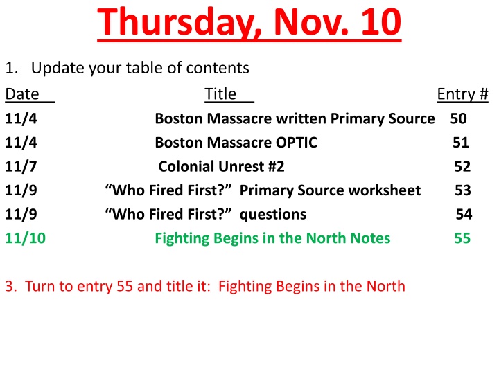 thursday nov 10