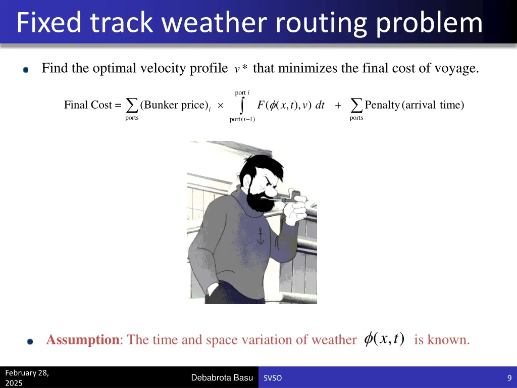 fixed track weather routing problem