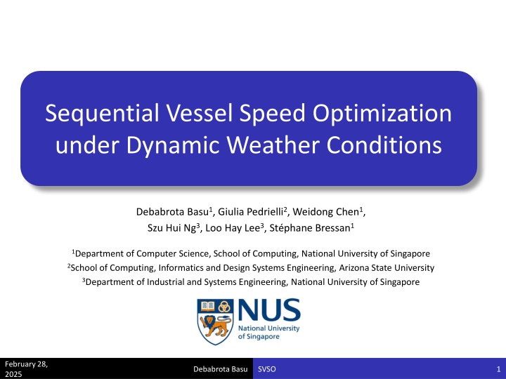 sequential vessel speed optimization under