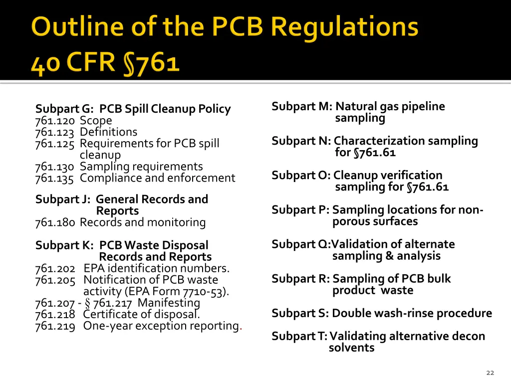 subpart m natural gas pipeline sampling