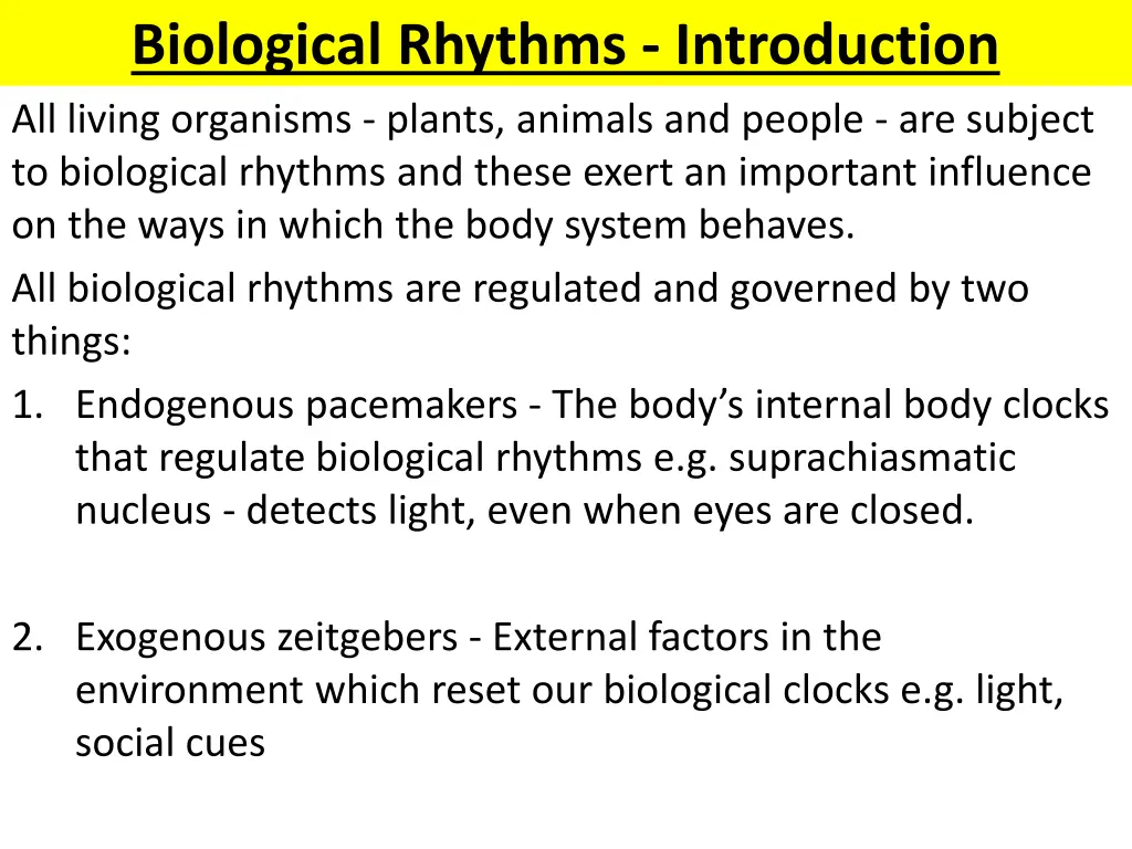 biological rhythms introduction all living