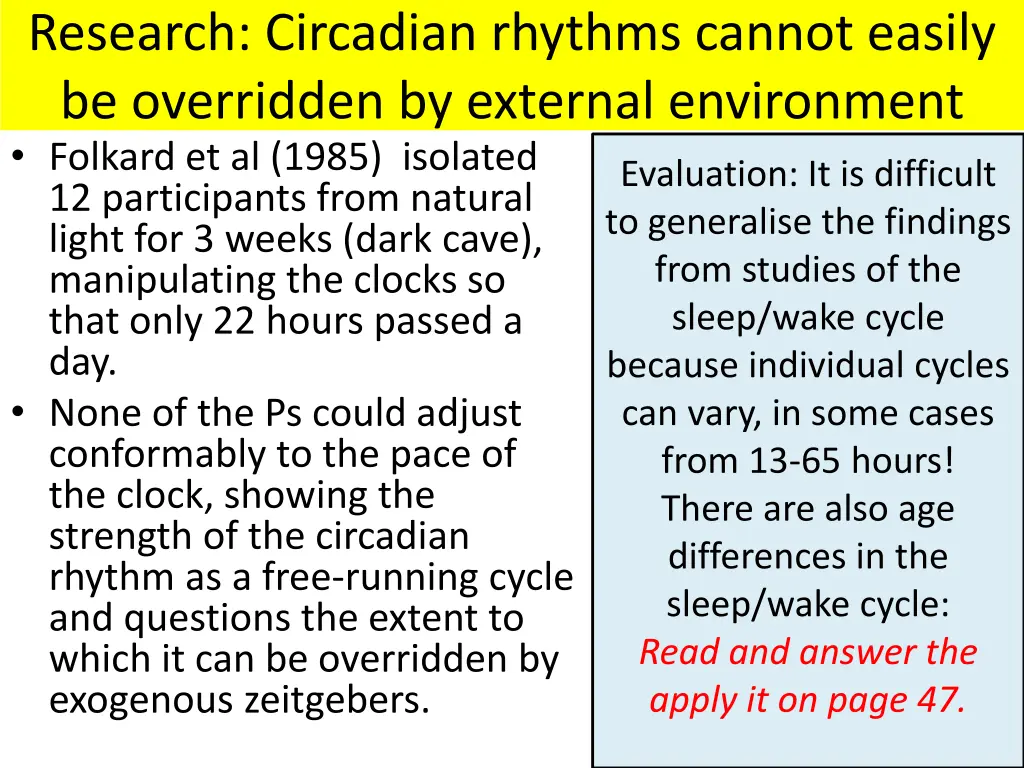 research circadian rhythms cannot easily