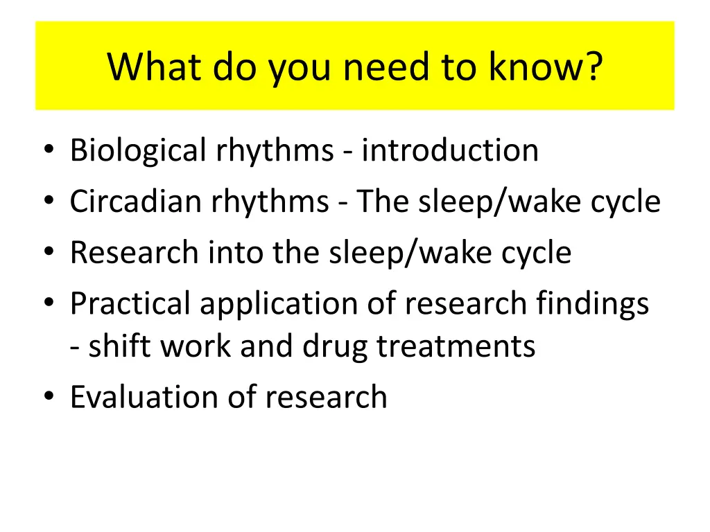 what do you need to know