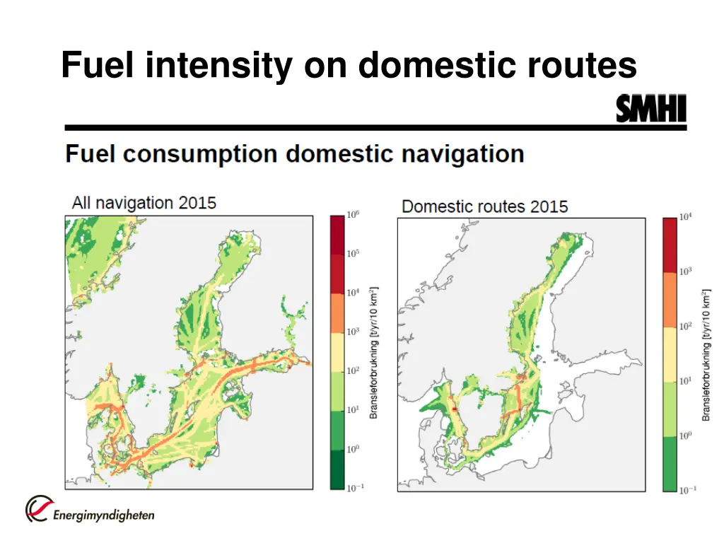 fuel intensity on domestic routes