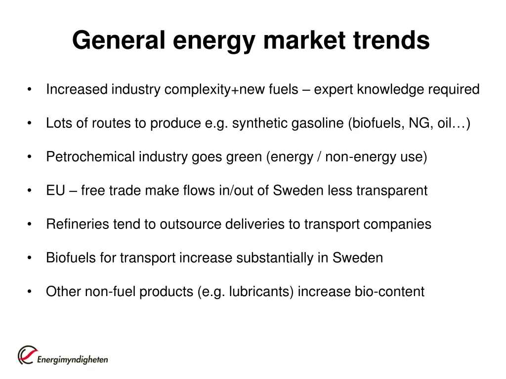 general energy market trends
