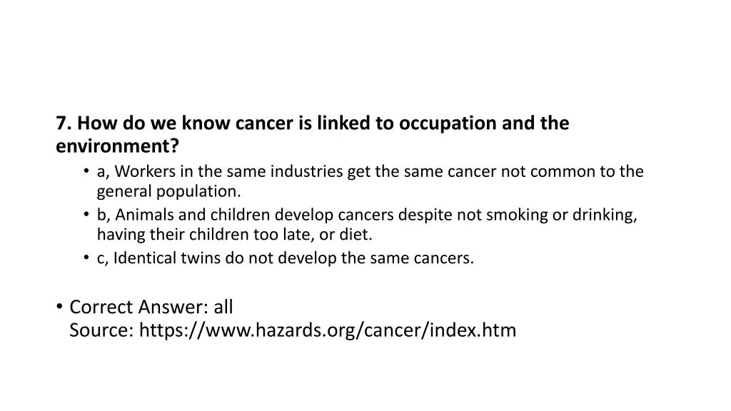 7 how do we know cancer is linked to occupation