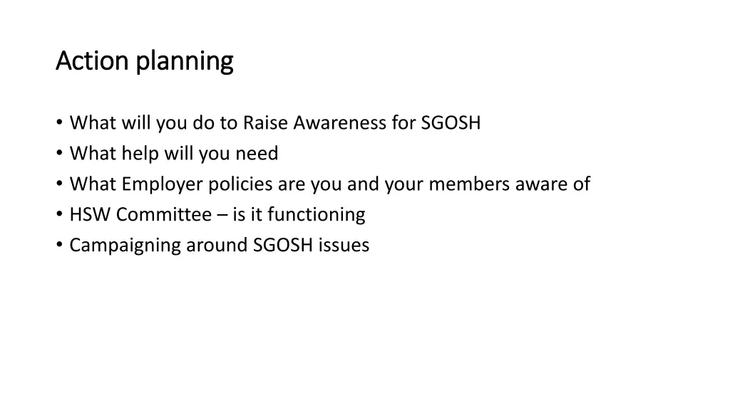 action planning action planning