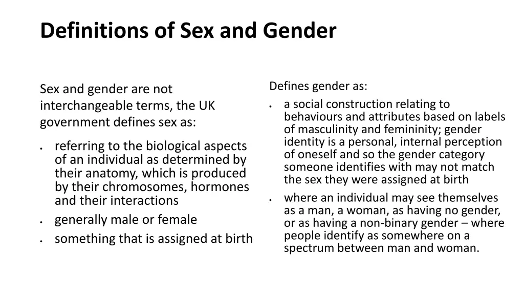 definitions of sex and gender
