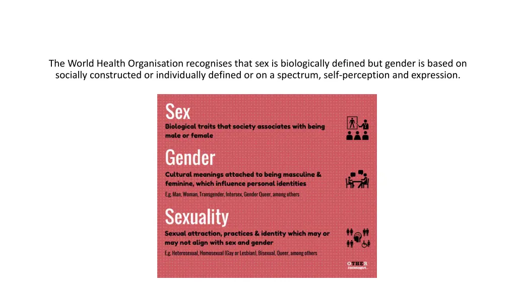 the world health organisation recognises that