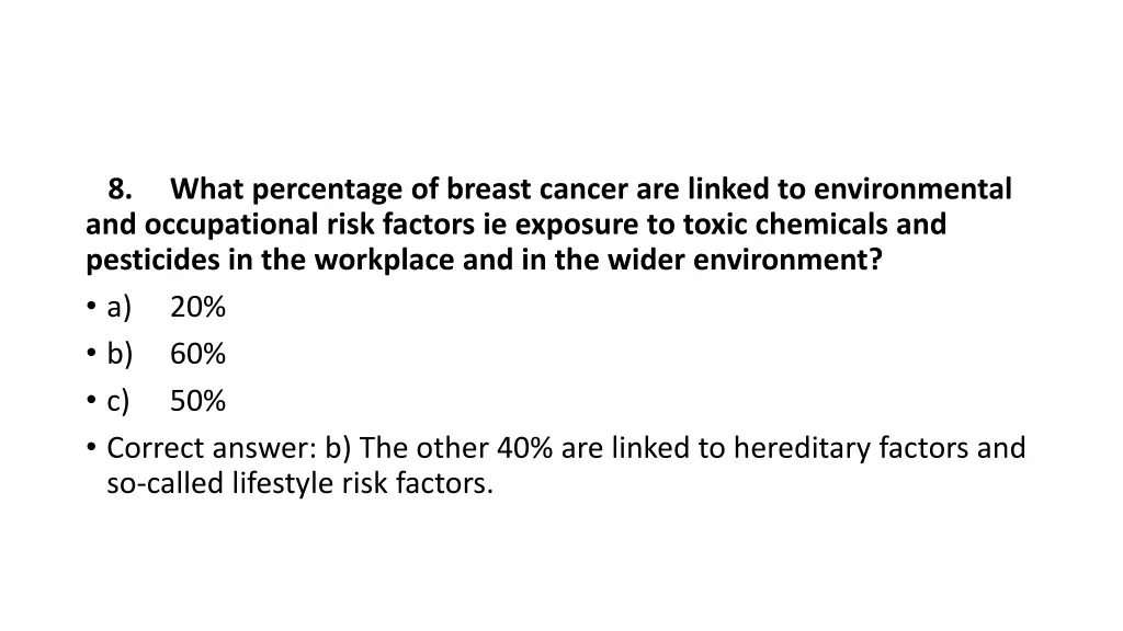 what percentage of breast cancer are linked