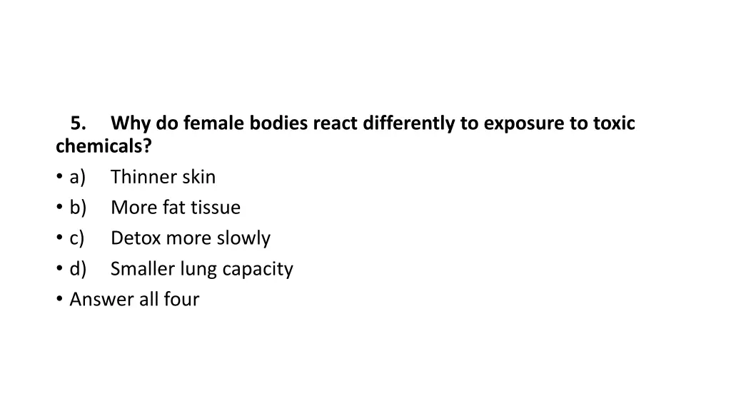 why do female bodies react differently