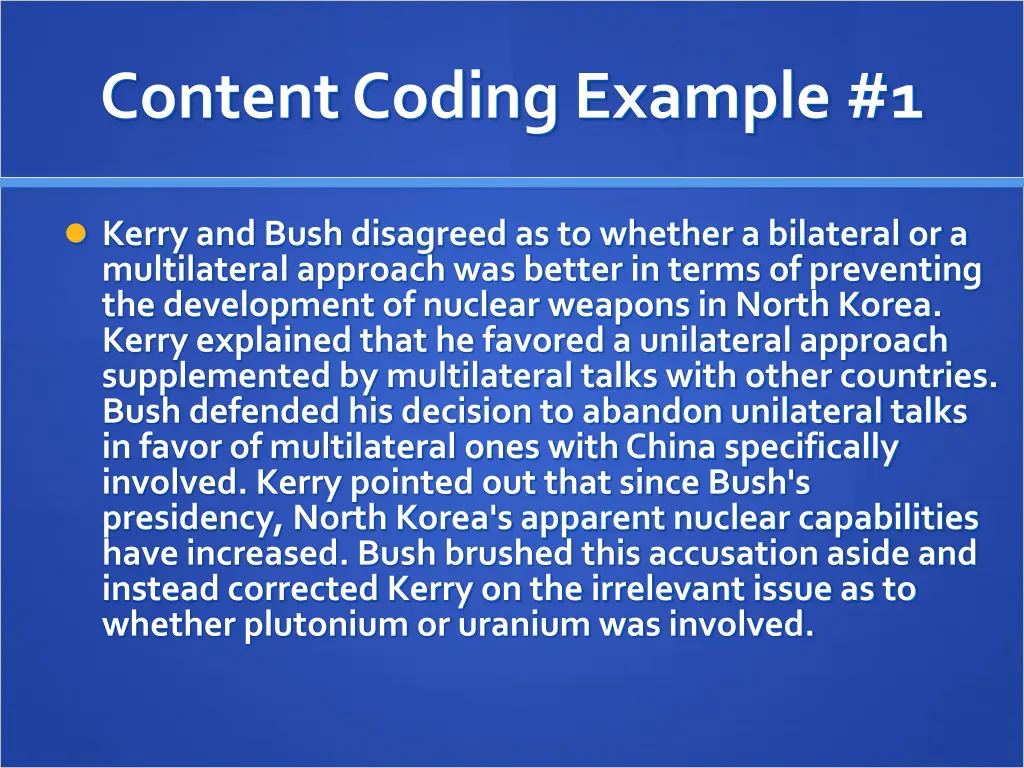 content coding example 1