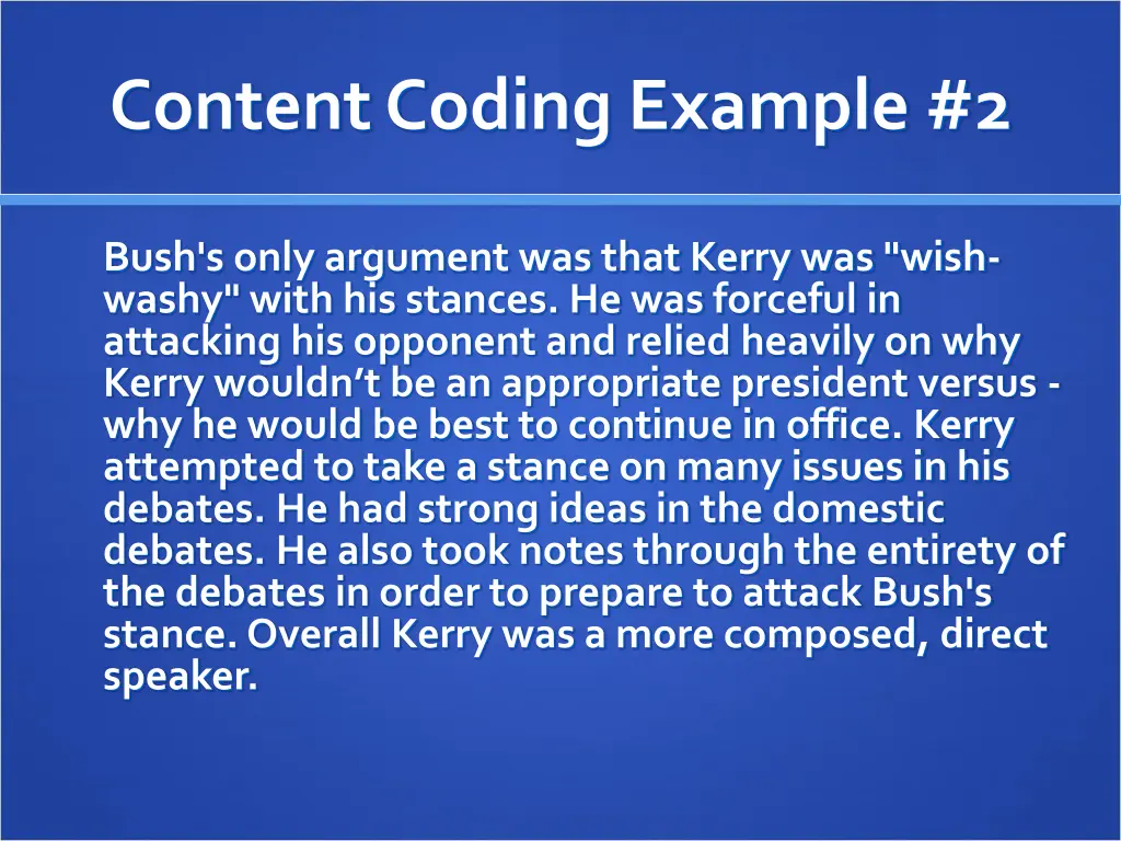 content coding example 2