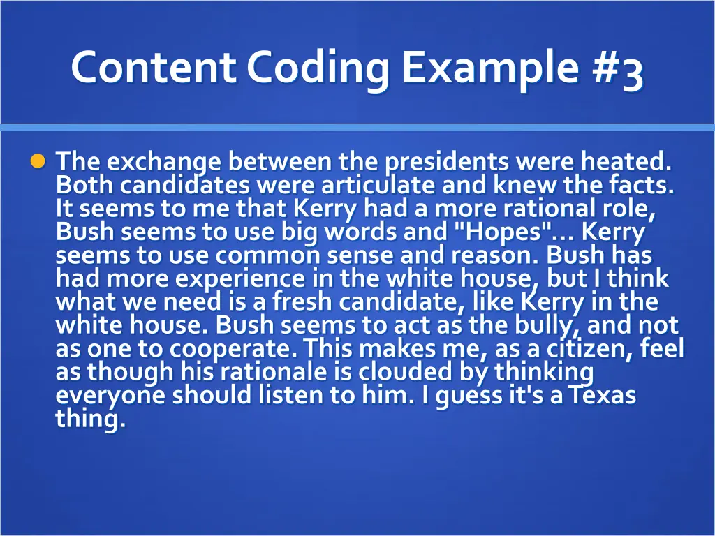 content coding example 3