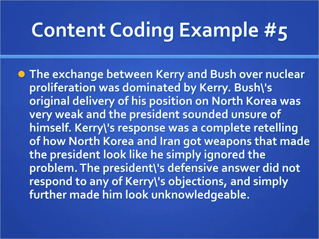 content coding example 5
