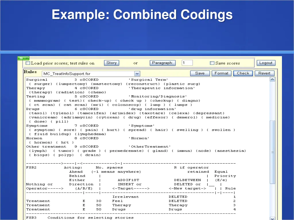 example combined codings