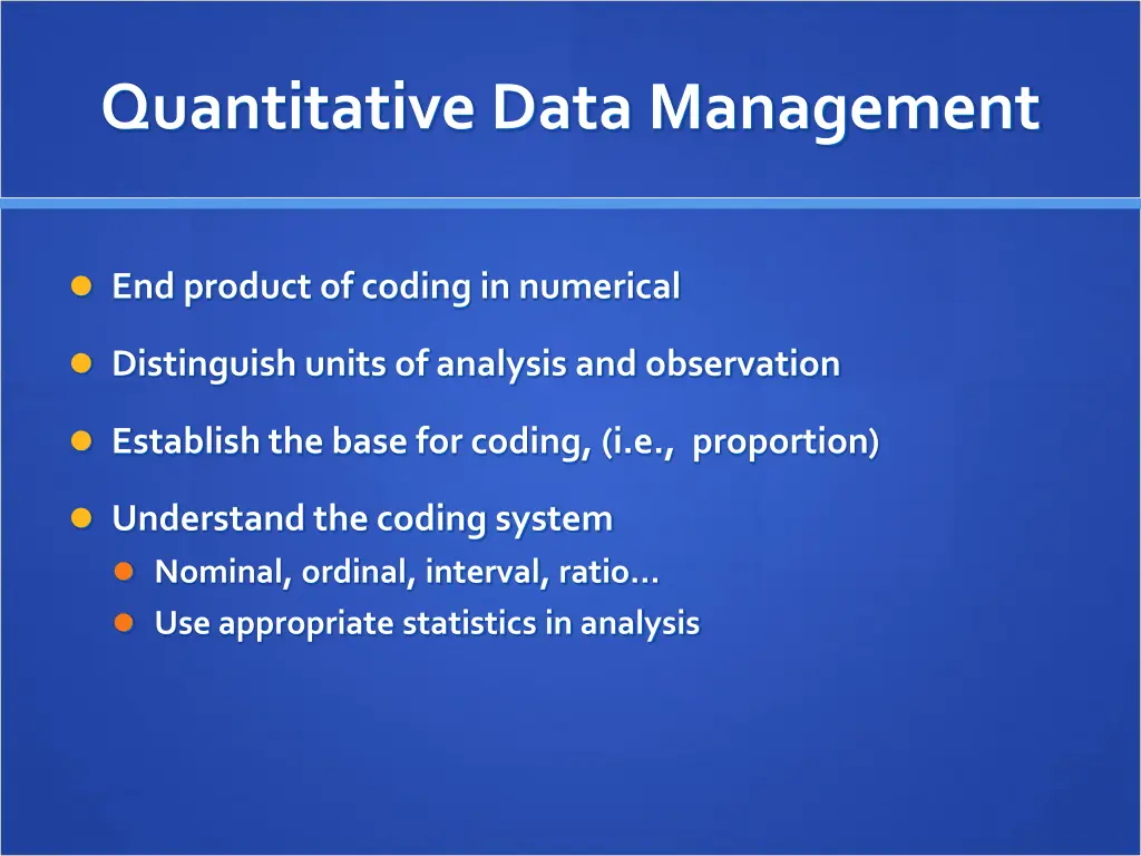 quantitative data management