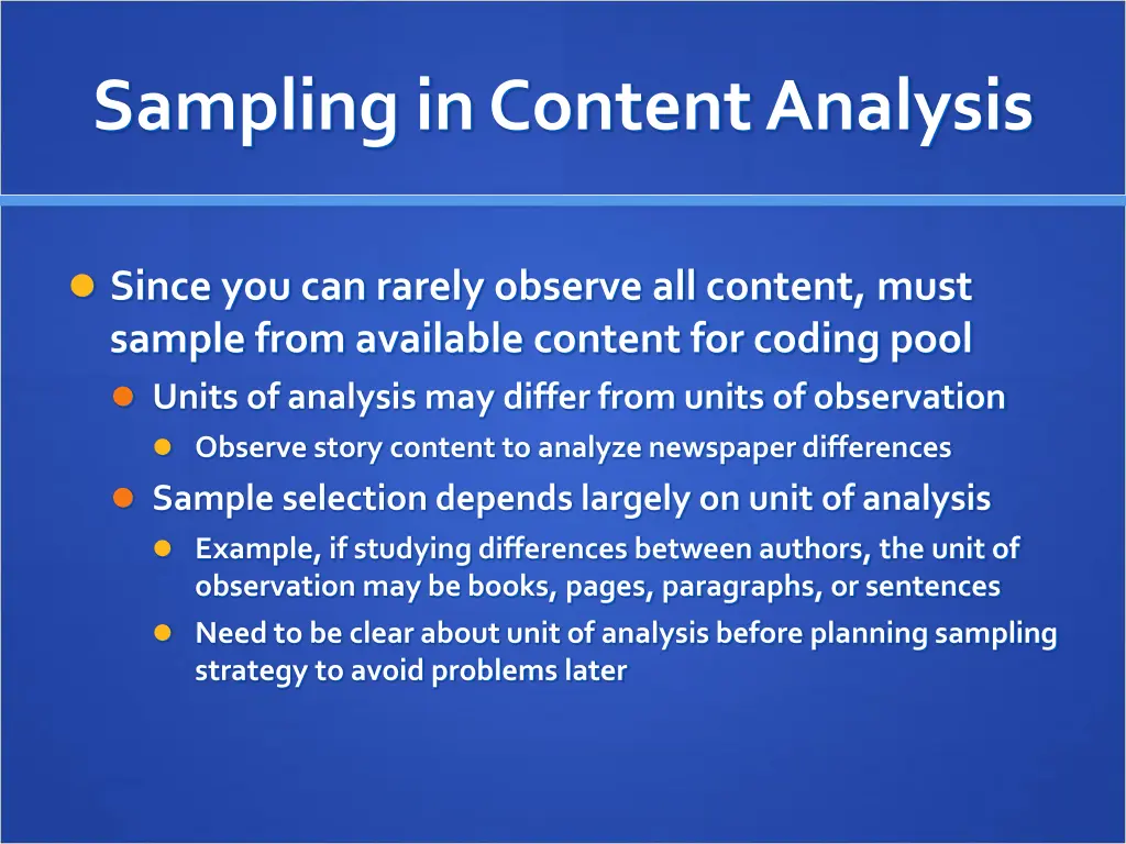 sampling in content analysis