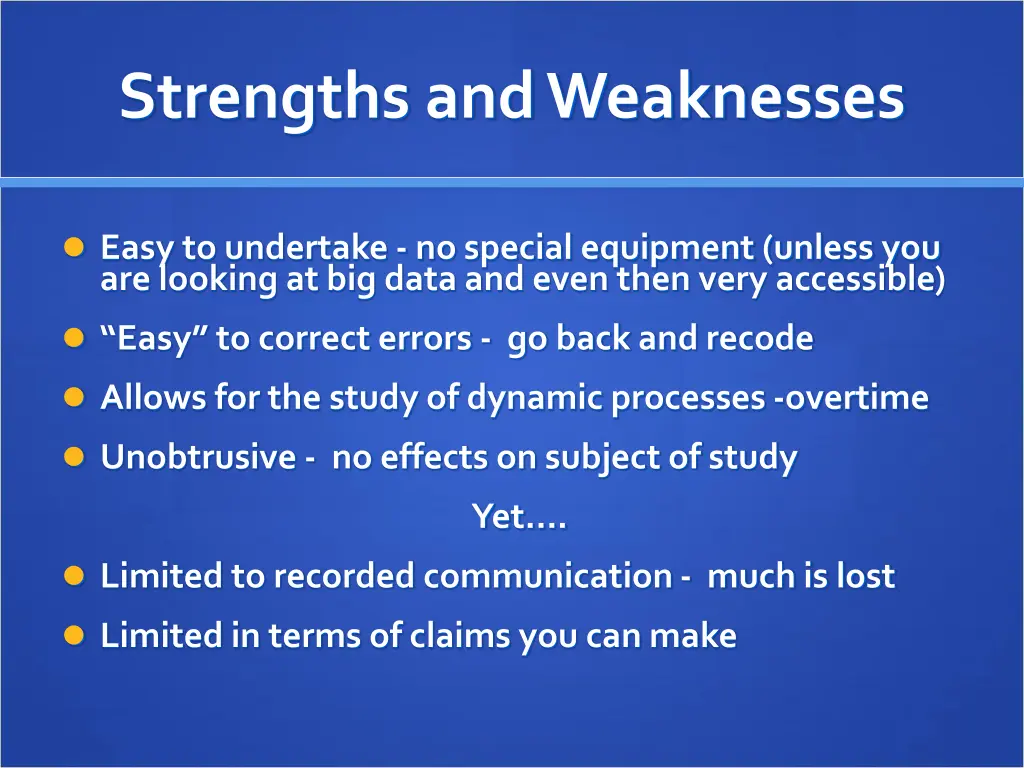 strengths and weaknesses 1