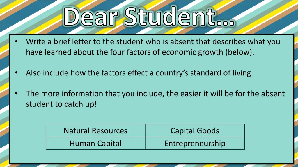 dear student