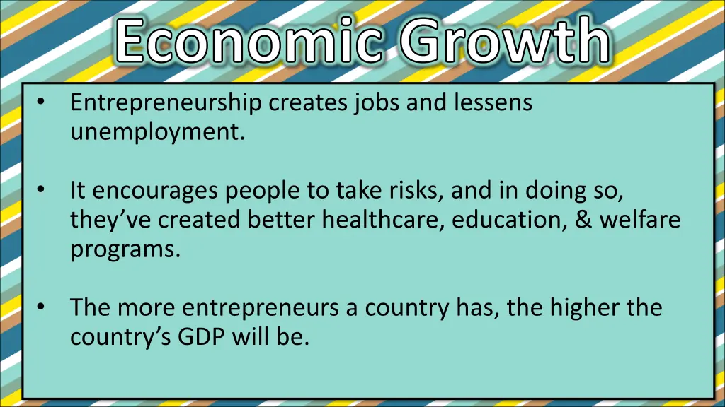 economic growth entrepreneurship creates jobs