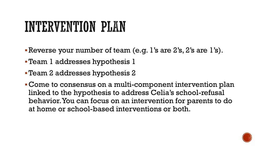 intervention plan