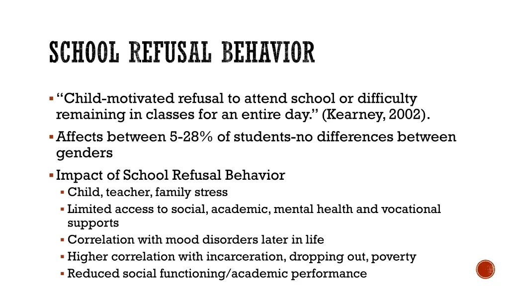 school refusal behavior