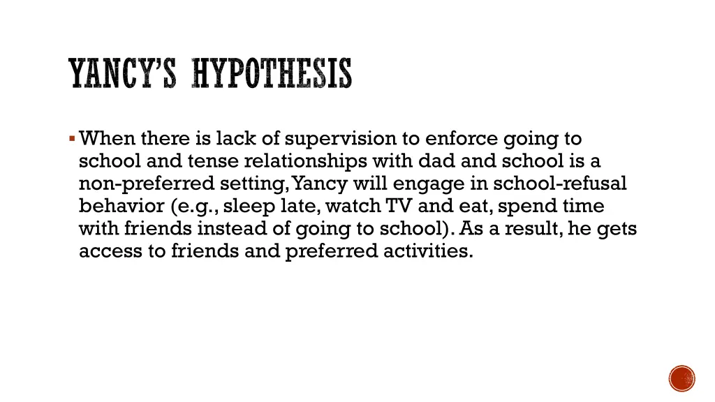 yancy s hypothesis
