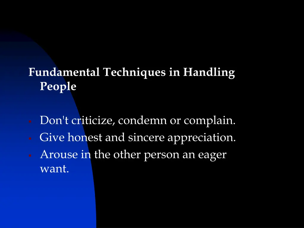 fundamental techniques in handling people