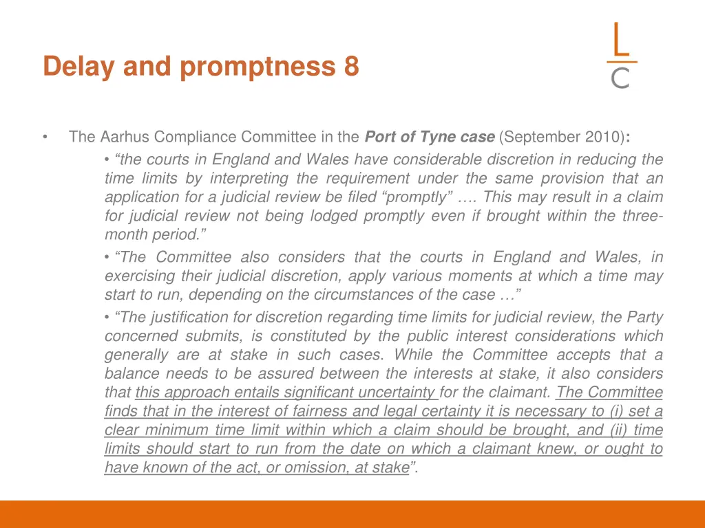 delay and promptness 8