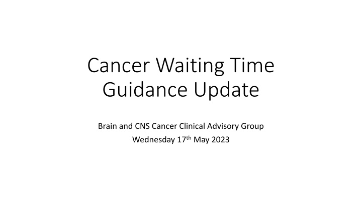 cancer waiting time guidance update