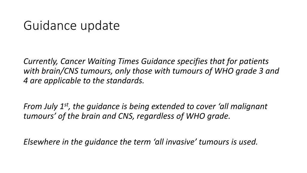 guidance update